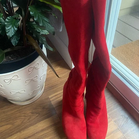 Via Spiga Red Heeled Boots - Picture 6 of 10